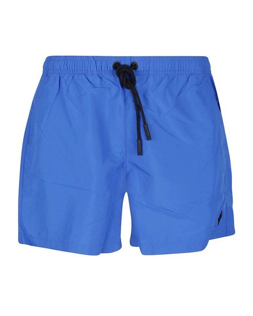 Marcelo Burlon Blue Drawstring Swim Shorts for men