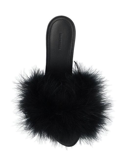 Balenciaga Black Heeled Slippers 'boudoir',