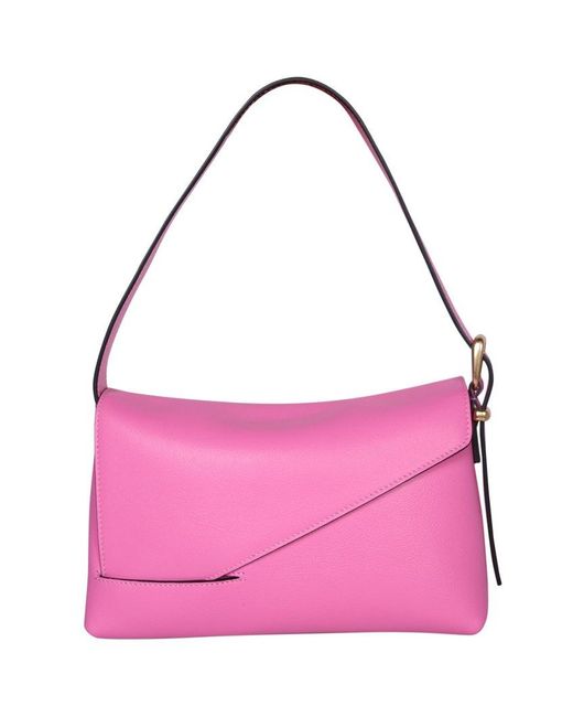 Wandler Pink Oscar Foldover Top Shoulder Bag