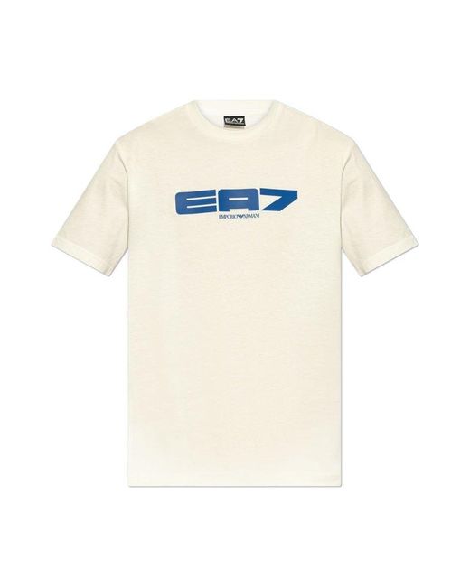 EA7 White T-Shirt With Logo for men