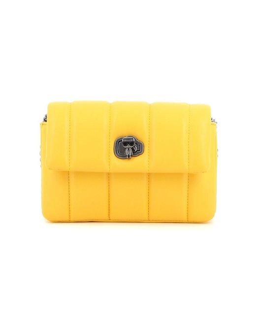 Karl Lagerfeld K/ikonik Kuilt Small Shoulder Bag in Yellow Lyst