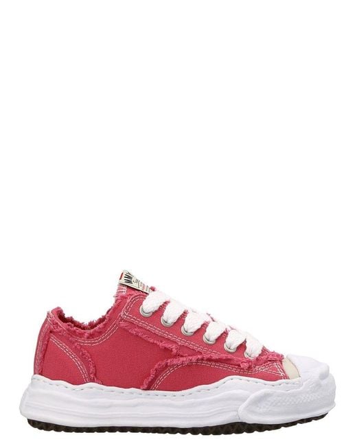 Maison Mihara Yasuhiro Pink Hank Og Frayed Lace-up Sneakers