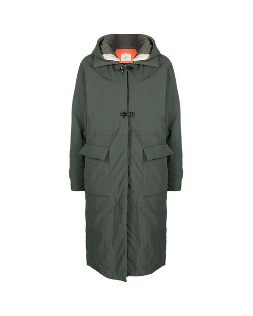 Alysi Green Hooded Mid-length Coat