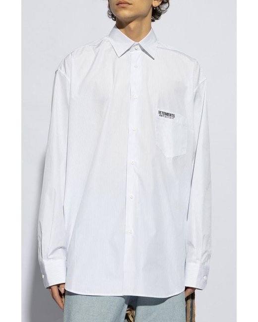 Vetements White Oversized Shirt for men