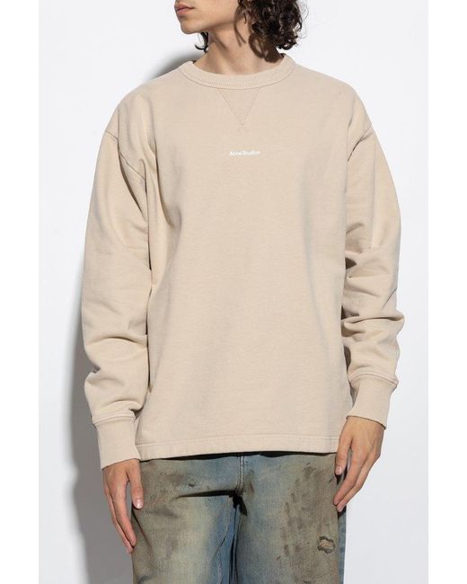 Acne Natural Sweatshirt With Logo for men