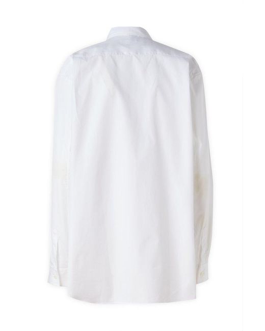 Comme des Garçons White Number Patch-detailed Buttoned Shirt for men