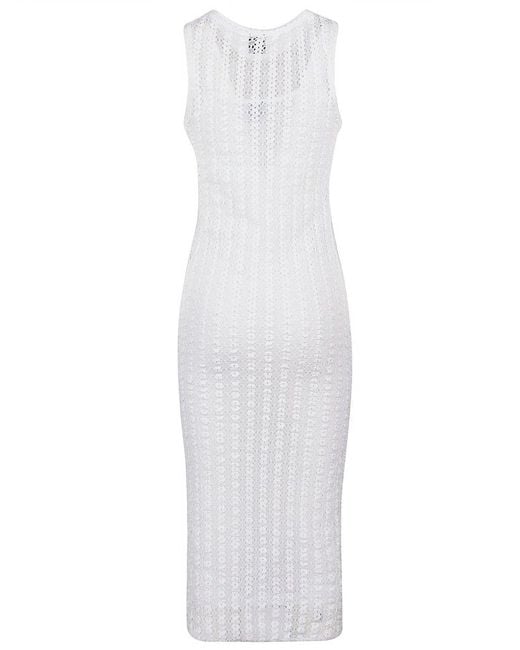 Pinko White Sleeveless Maxi Dress