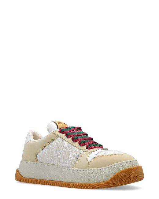 Gucci Brown Double Screener Logo-plaque Woven Low-top Trainers
