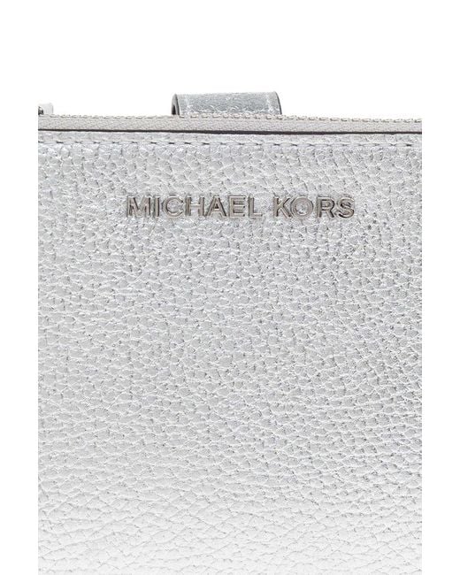 MICHAEL Michael Kors Gray Jet Set Large Metallic Smartphone Wallet