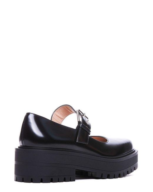 Gianvito Rossi White Square Toe Buckled Flat Shoes