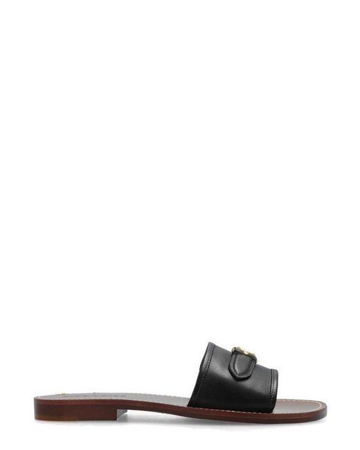 COACH Brown Ina Logo-plaque Leather Sandals