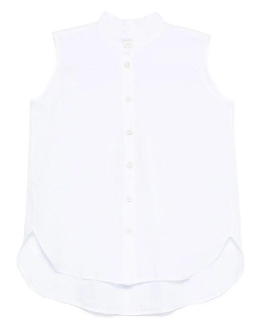Malo White Sleeveless Button-Down Shirt