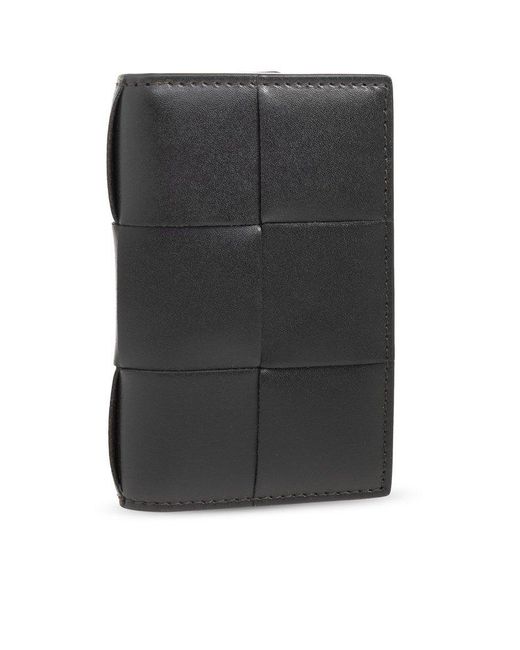 Bottega Veneta Black Cassette Flap Card Case for men