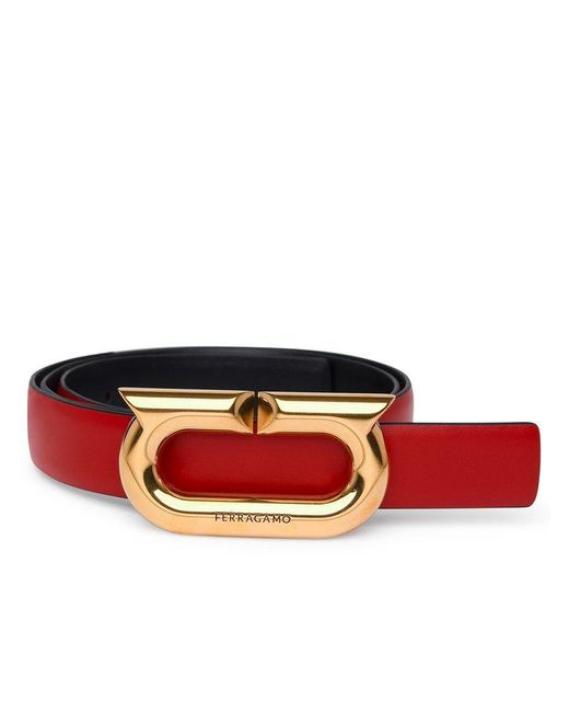 Ferragamo Red Leather Belt