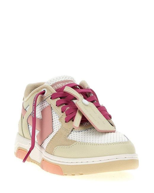 Off-White c/o Virgil Abloh Pink Out Of Office Panelled Mesh Sneakers