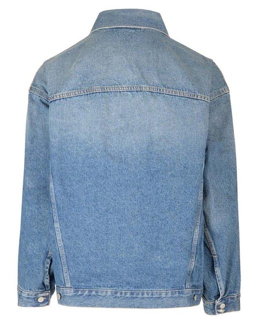 Acne Blue Long Sleeved Buttoned Denim Jacket for men
