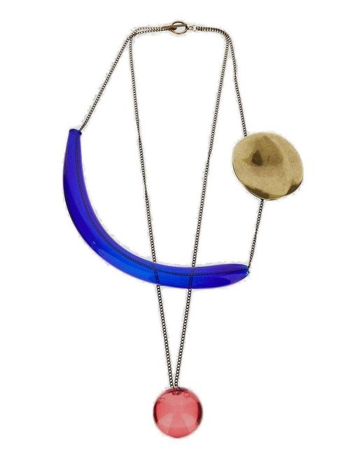 Dries Van Noten Blue 3d Glass Necklace