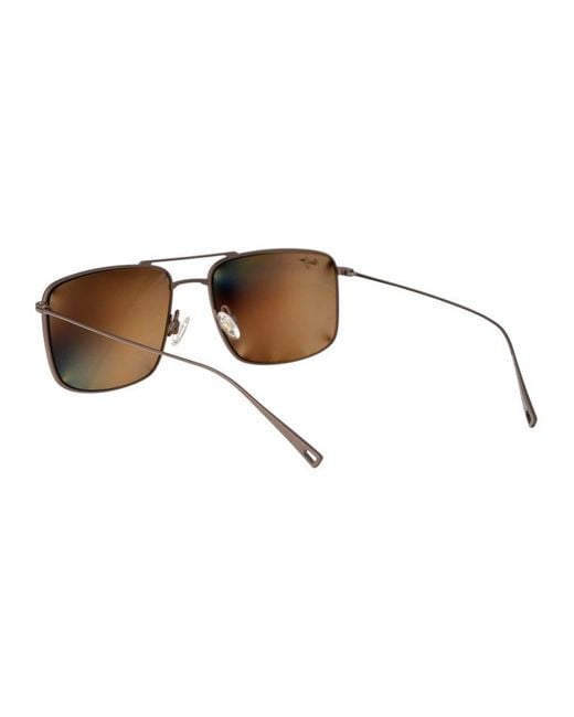 Maui Jim Brown Aeko Square Frame Polarized Sunglasses for men