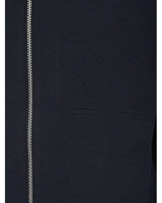 Zegna Blue Exposed Seam Zipped Sweatshirt for men