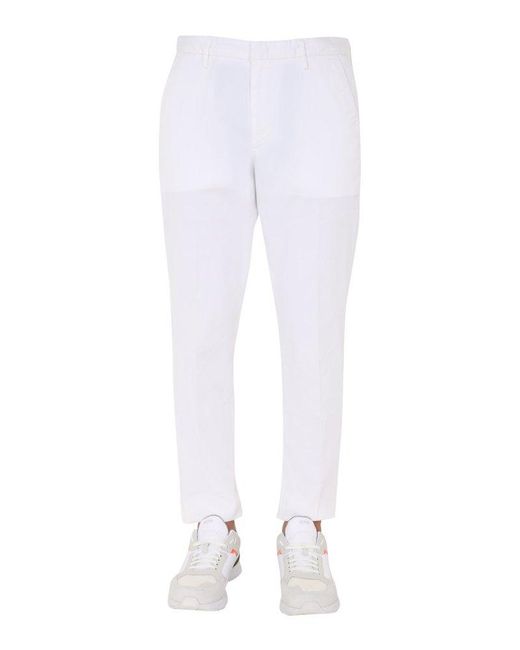 Boss White Straight-Leg Chino Pants for men