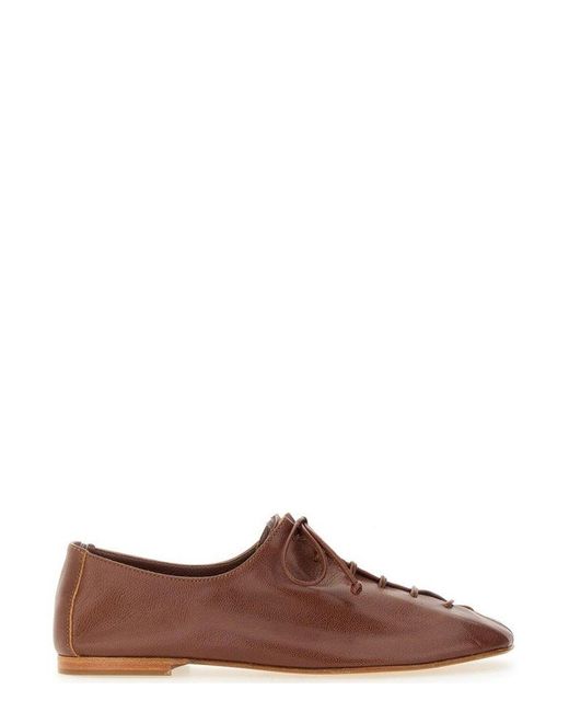 Hereu Brown Artisan Lace-Up Sandals
