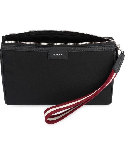 Bally Black Zip-up Clutch Bag for men