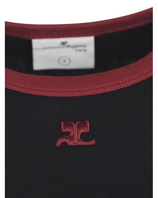 Courreges Black Heritage Crewneck T-Shirt