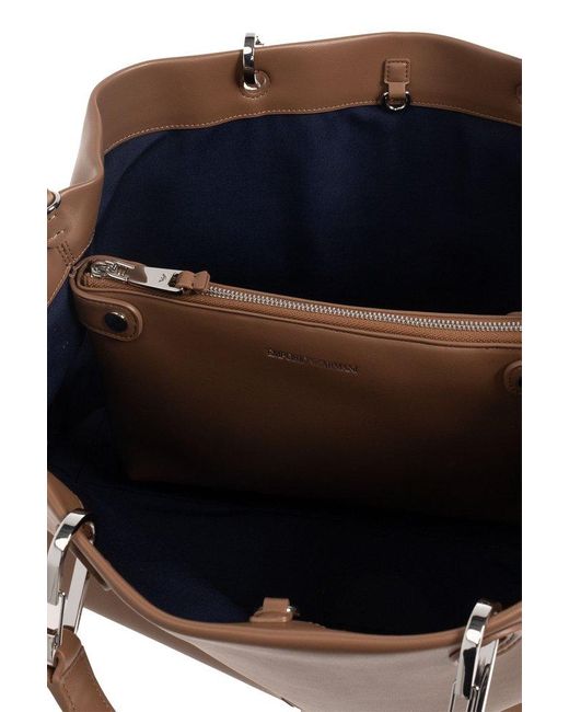 Emporio Armani Brown Shopper Bag With Logo,