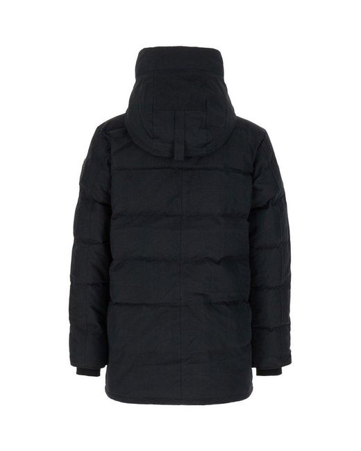 Canada Goose Blue Hooded Buttoned Coat for men