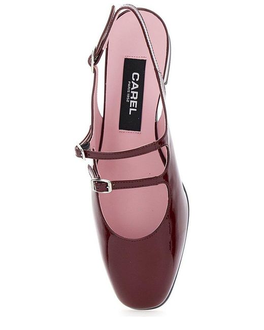 CAREL PARIS Red Paris Peche Slingback Mary Janes