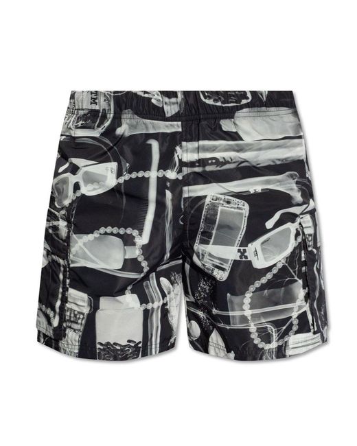 Off-White c/o Virgil Abloh Black Xray All-over Printed Swim Shorts for men