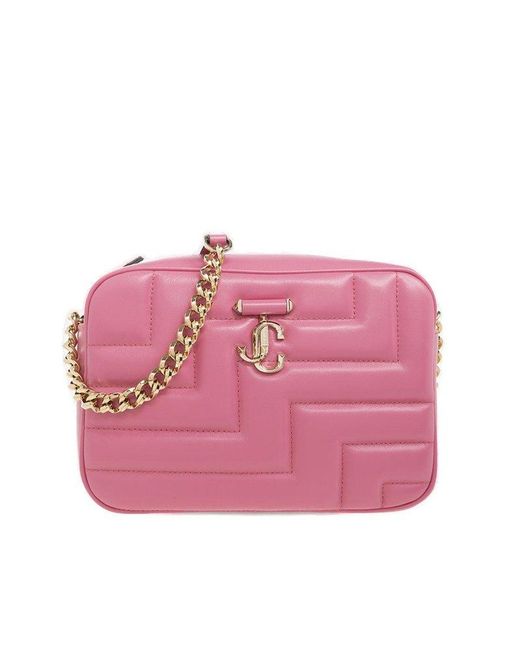 Jimmy Choo 'varenne Medium' Quilted Shoulder Bag in Pink Lyst