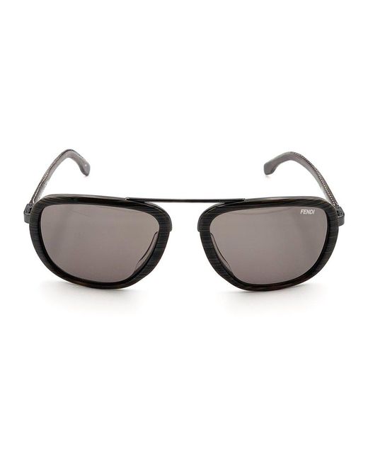 Fendi Brown Oval Frame Sunglasses