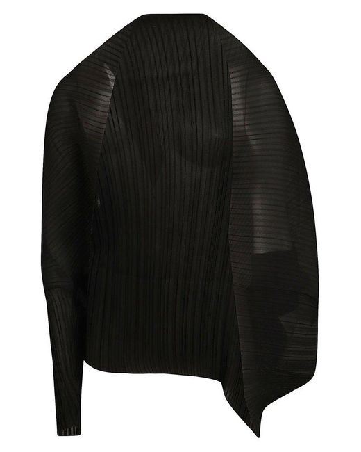 Max Mara Black Pleated Long-sleeved Shrug