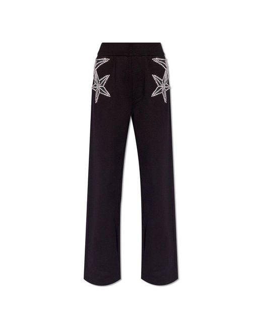 DSquared² Blue Embellished Knitted Trousers