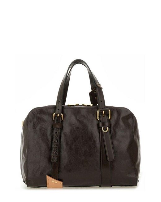 Moschino Black Top Handle Tote Bag