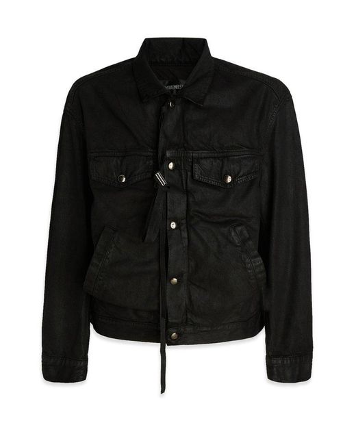 Ann Demeulemeester Waxed Denim Jacket in Black for Men Lyst
