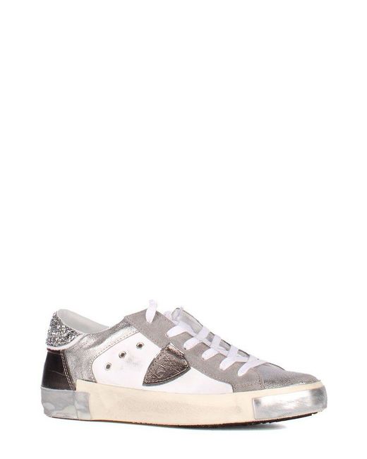 Philippe Model Metallic Prsx Embellished Lace-up Sneakers