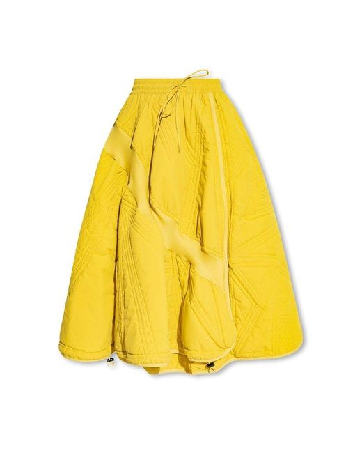 Y-3 Yellow Insulated Quilted Skirt,