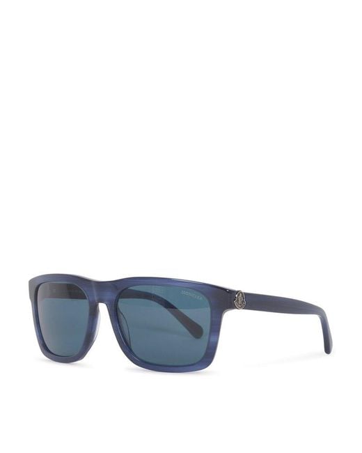 Moncler Blue Rectangular Frame Sunglasses for men