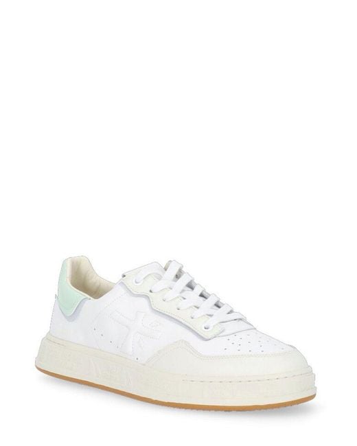 Premiata White Quinnd Lace-Up Sneakers