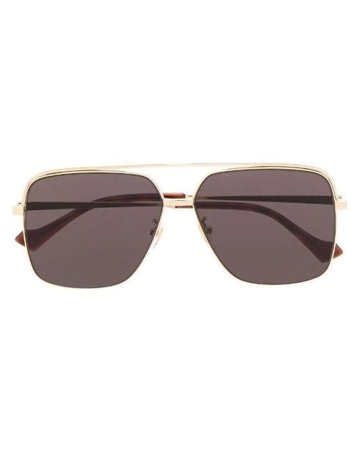 Gucci Brown Aviator Frame Sunglasses for men