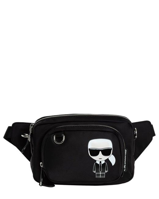 Karl Lagerfeld K/ikonik Zipped Belt Bag in Black Lyst