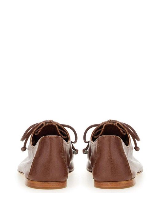 Hereu Brown Artisan Lace-Up Sandals