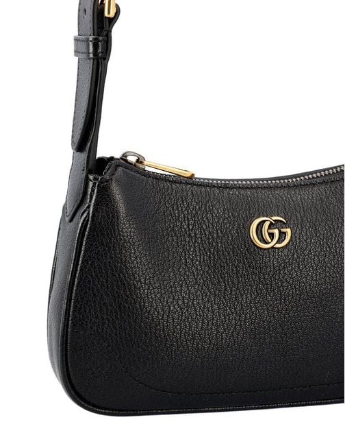 Gucci Black Aphrodite Mini Leather Shoulder Bag