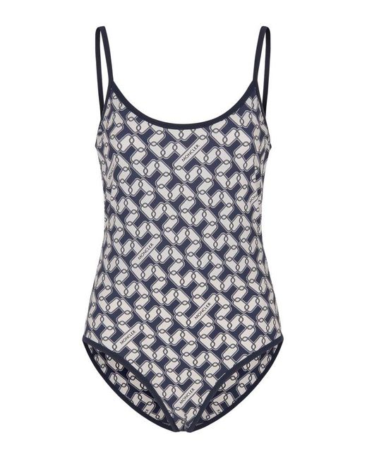 Moncler Multicolor Printed One Piece Stretched Swimsuit