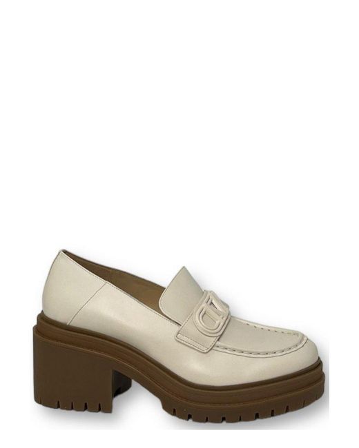 MICHAEL Michael Kors Natural Logo Plaque Chunky Loafers