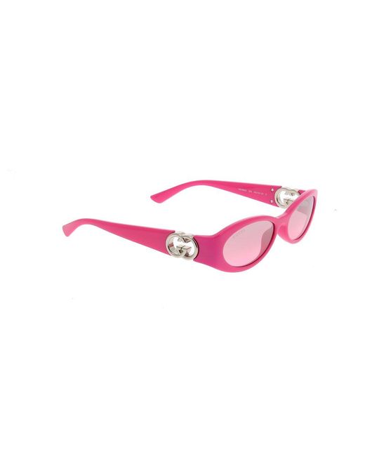 Gucci Pink Oval-frame Sunglasses