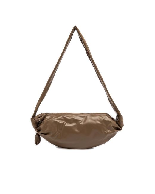 Lemaire Brown Soft Croissant Small Shoulder Bag