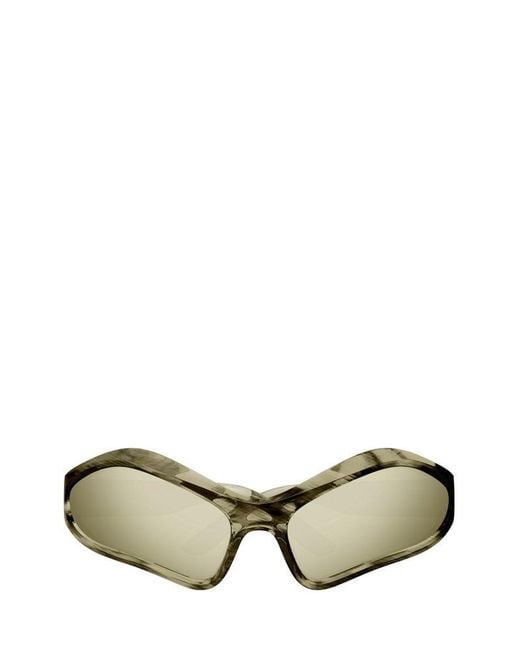 Balenciaga Green Geometric Frame Sunglasses